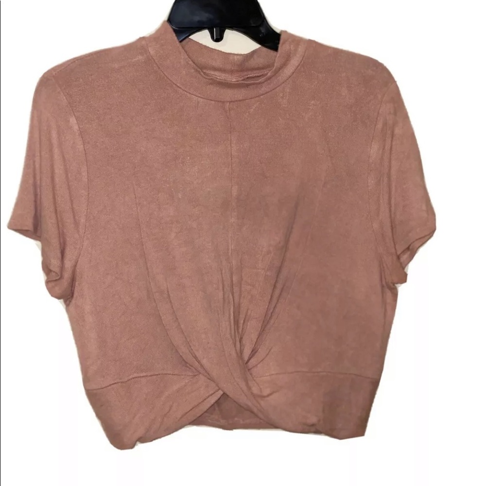 🧡womens pink crop top shirt